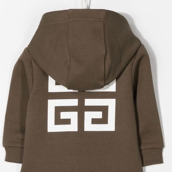 NWT Givenchy Kids army green logo print zip-up hoodie. Size 6 months! - Picture 5 of 6